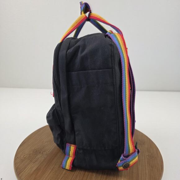 Fjallraven Kanken Rainbow Mini Pride Backpack Black 7L F Small Daypack - Picture 2 of 13